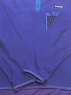 Patagonia Men's Purple Fleece Pullover with Mesh Pocket, Zip