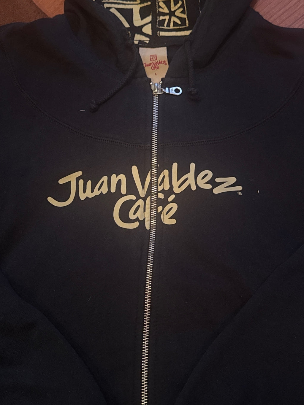 Juan Valdez Café Black Zip-Up Hoodie with Patterned Hood L - detail image 3