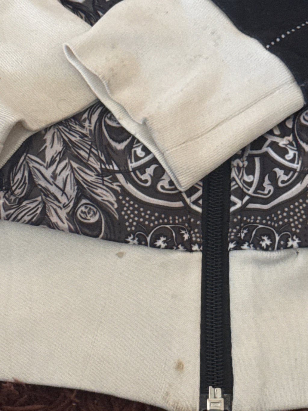 Adidas Black & White Patterned Track Jacket - Size 38, product image 5 of 9