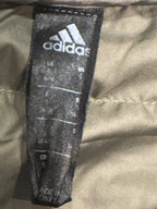 Adidas Puffer Jacket with Hood in Olive Green, Size S