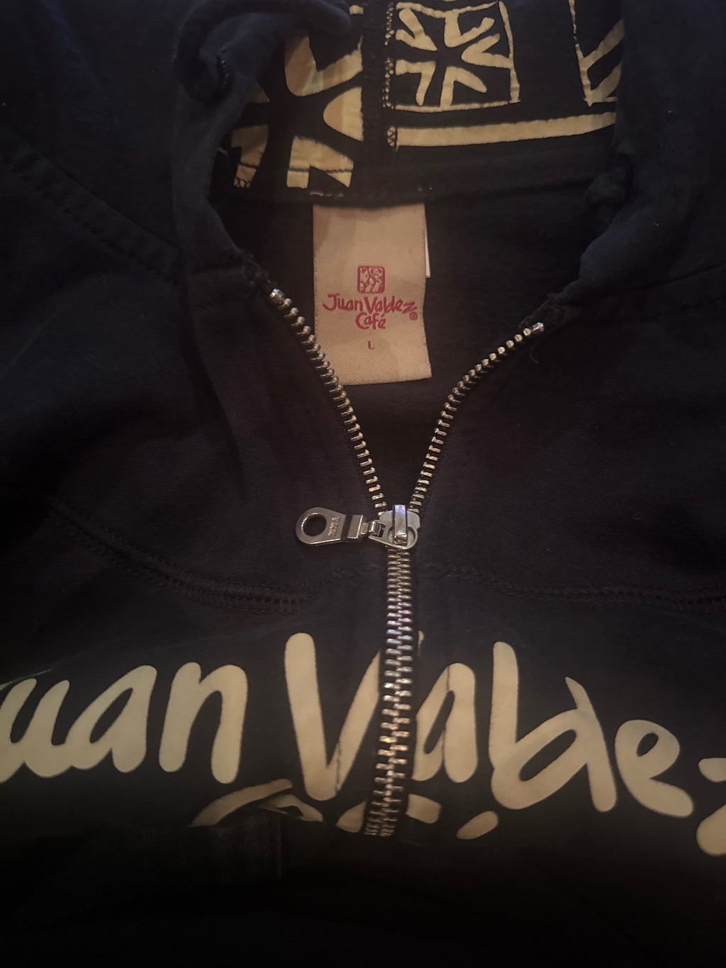 Juan Valdez Café Black Zip-Up Hoodie with Patterned Hood L - detail image 7