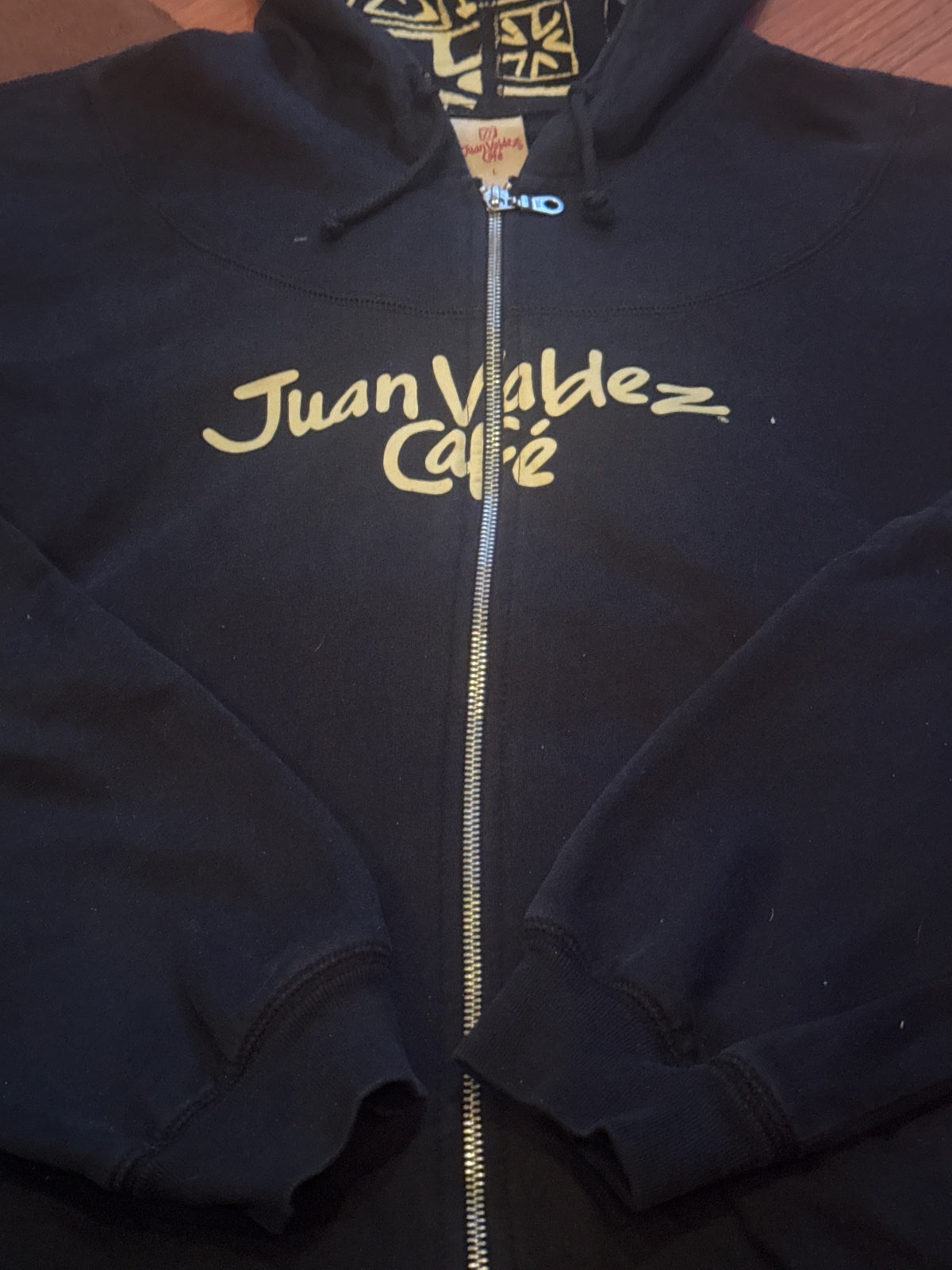 Juan Valdez Café Black Zip-Up Hoodie with Patterned Hood L - detail image 2