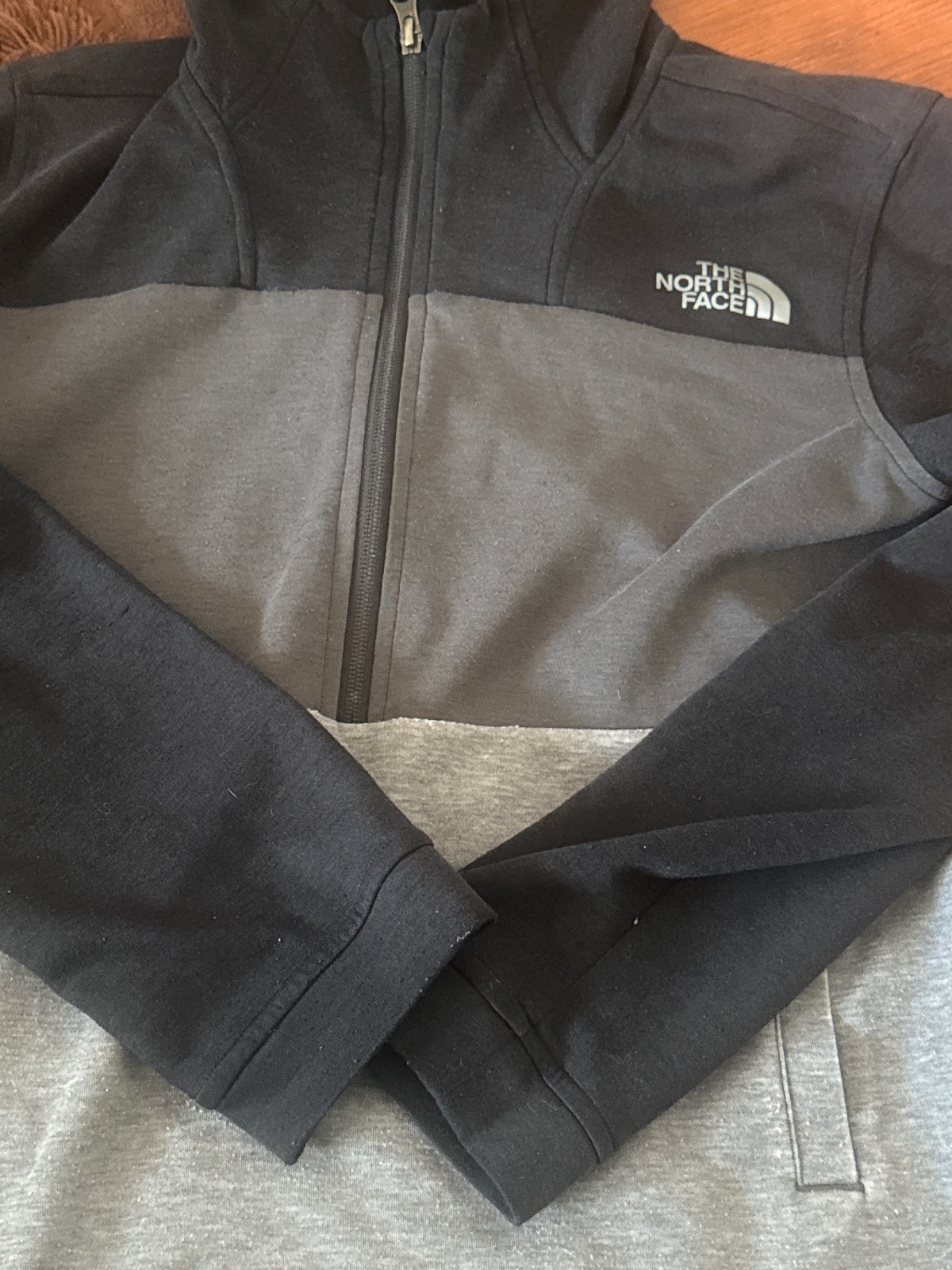 The North Face boys Full Zip Hoodie Sweatshirt in Black, Dk - detail image 2