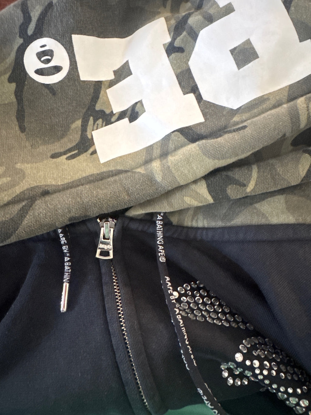 AAPE by A Bathing Ape Black Camo-Hood Zip Hoodie - L, product image 9 of 9