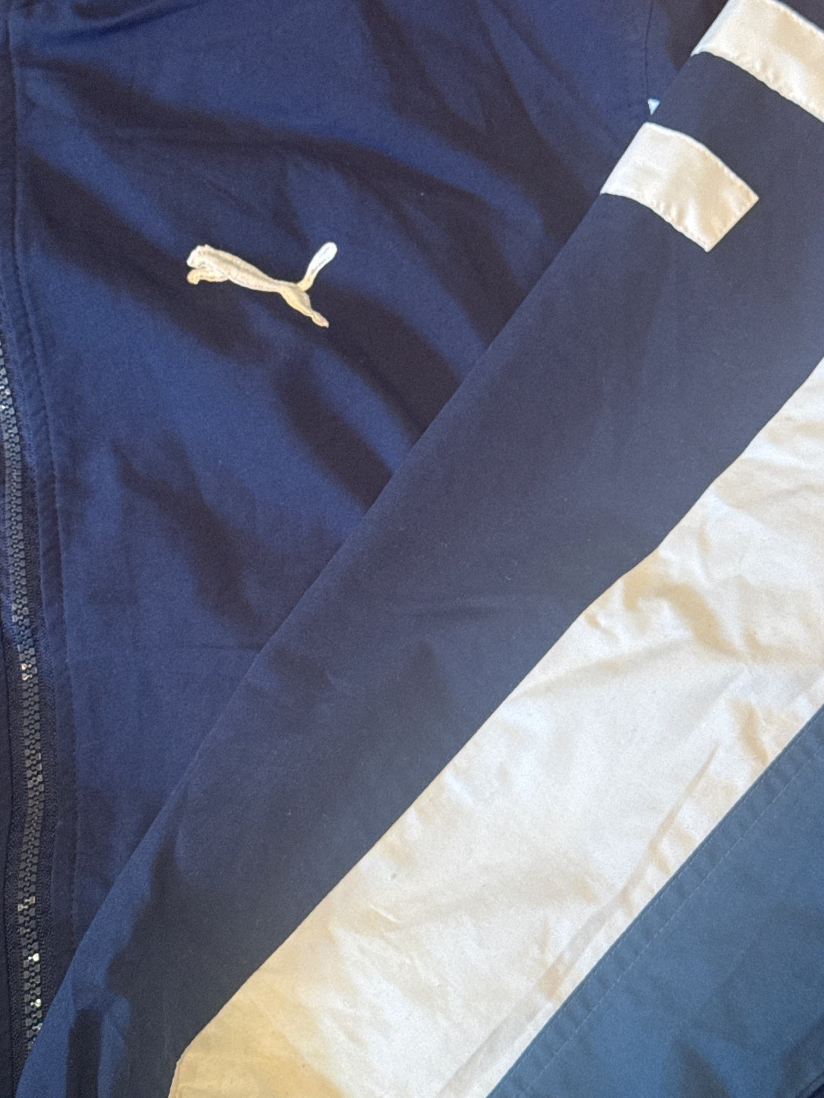 Puma Vintage Navy Blue Track Jacket with White and Light-Teo