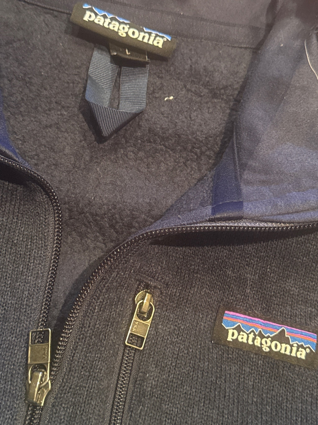 Patagonia Men's Navy Blue Full Zip Fleece Jacket Size Large