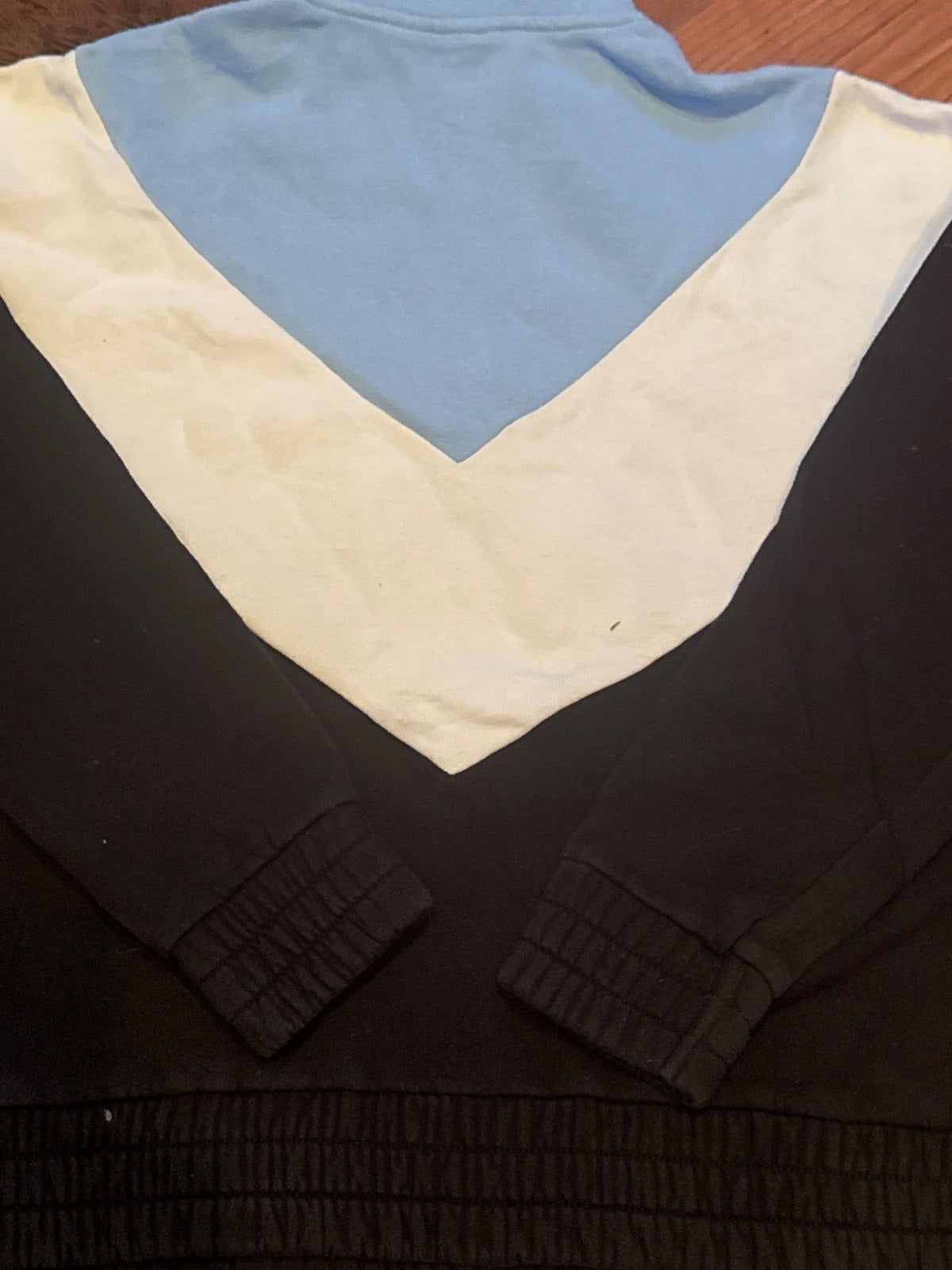 Pre-owned Fila light blue, white and black colourblock quarter-zip sweatshirt with chest logo – product photo 5 of 7