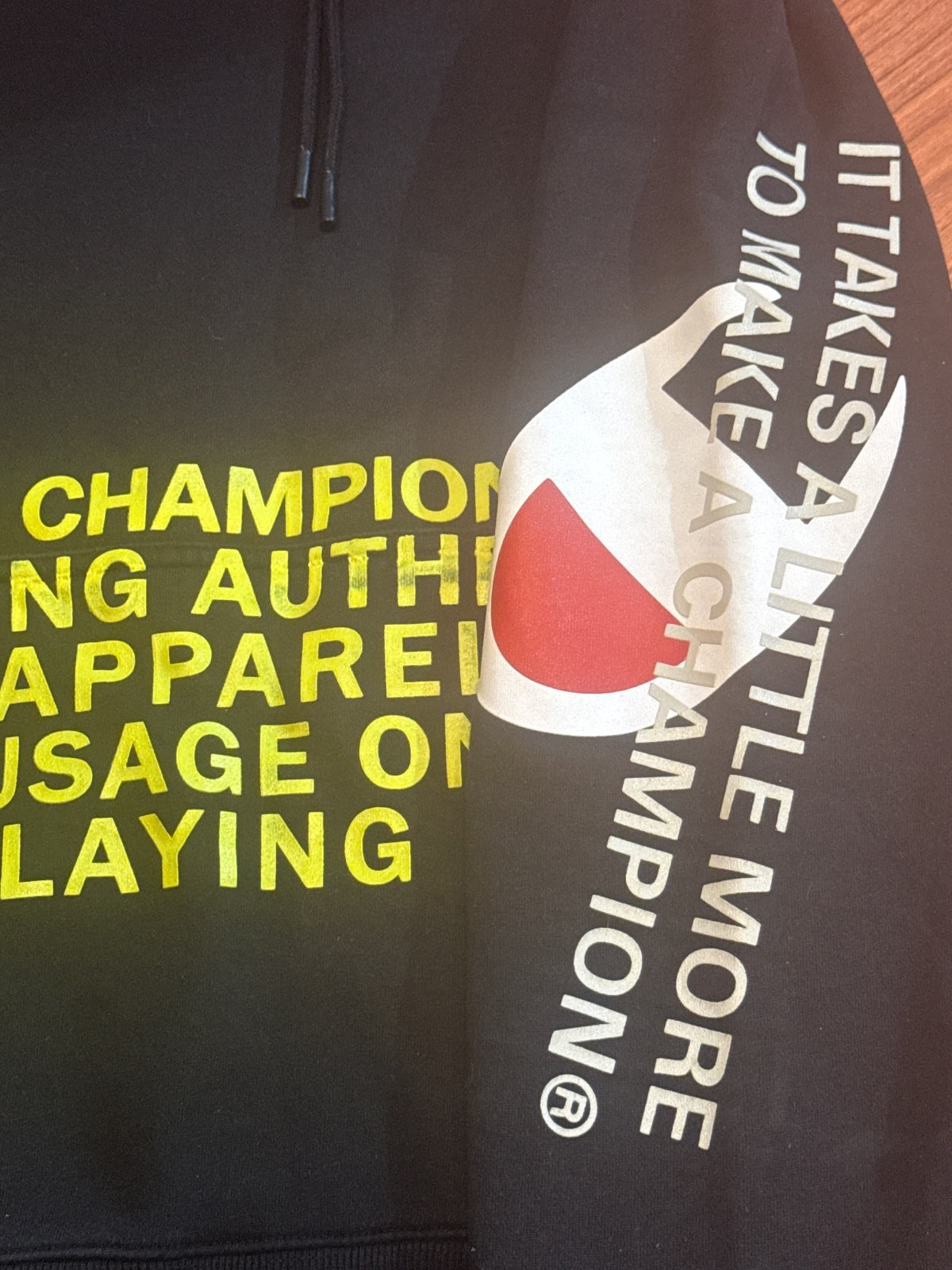 Champion Black Graphic Pullover Hoodie Small – product photograph 4 of 7
