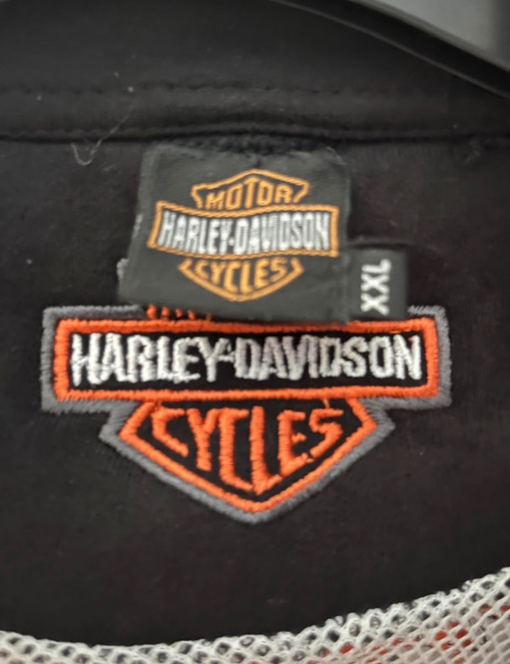 Harley-Davidson Black and Orange Logo Zip-Up Jacket XXL