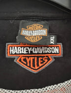 Harley-Davidson Black and Orange Logo Zip-Up Jacket XXL