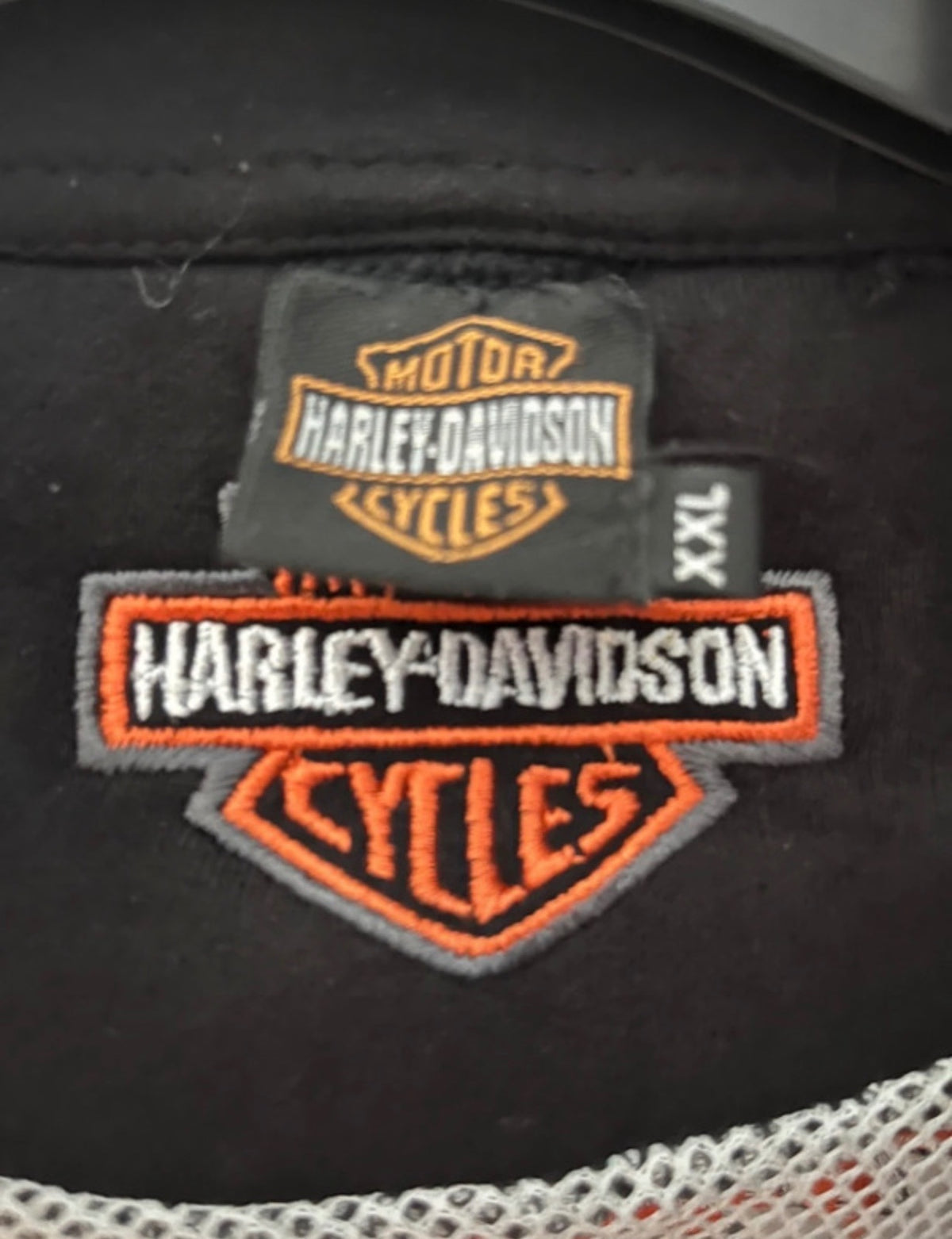 Harley-Davidson Black and Orange Logo Zip-Up Jacket XXL