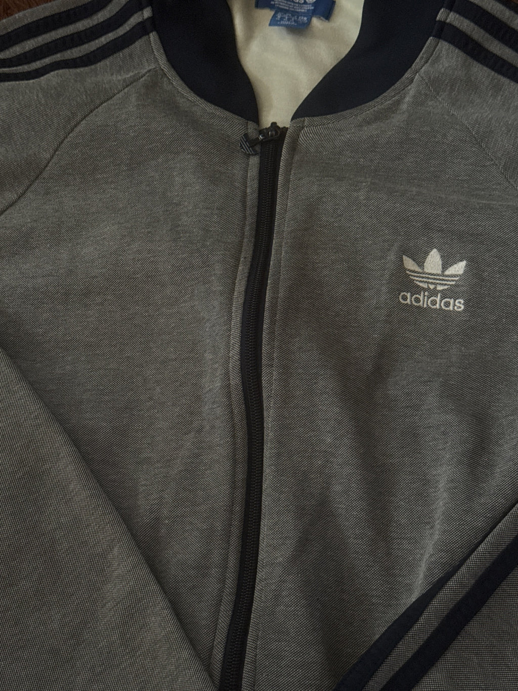 Vintage blue label Adidas Grey and Navy Track Jacket XL