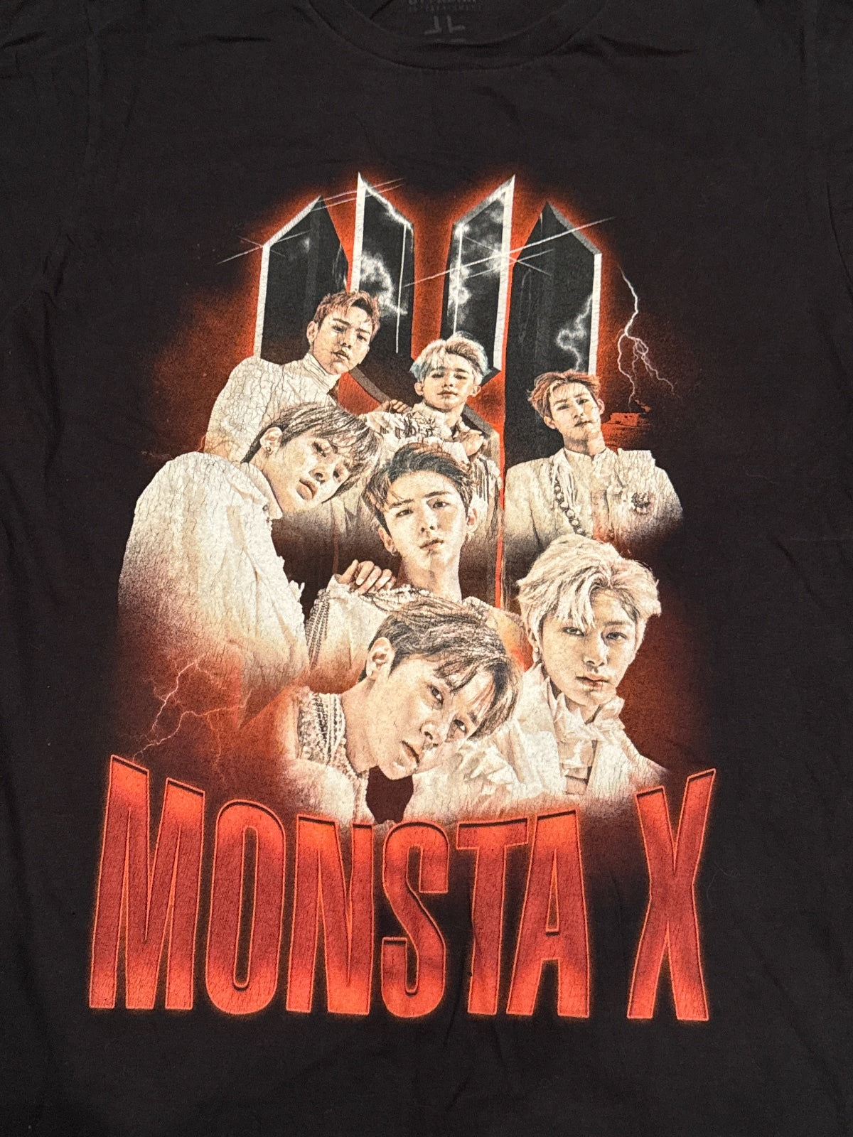 Monsta X Black Graphic T-Shirt with Front and Back Print