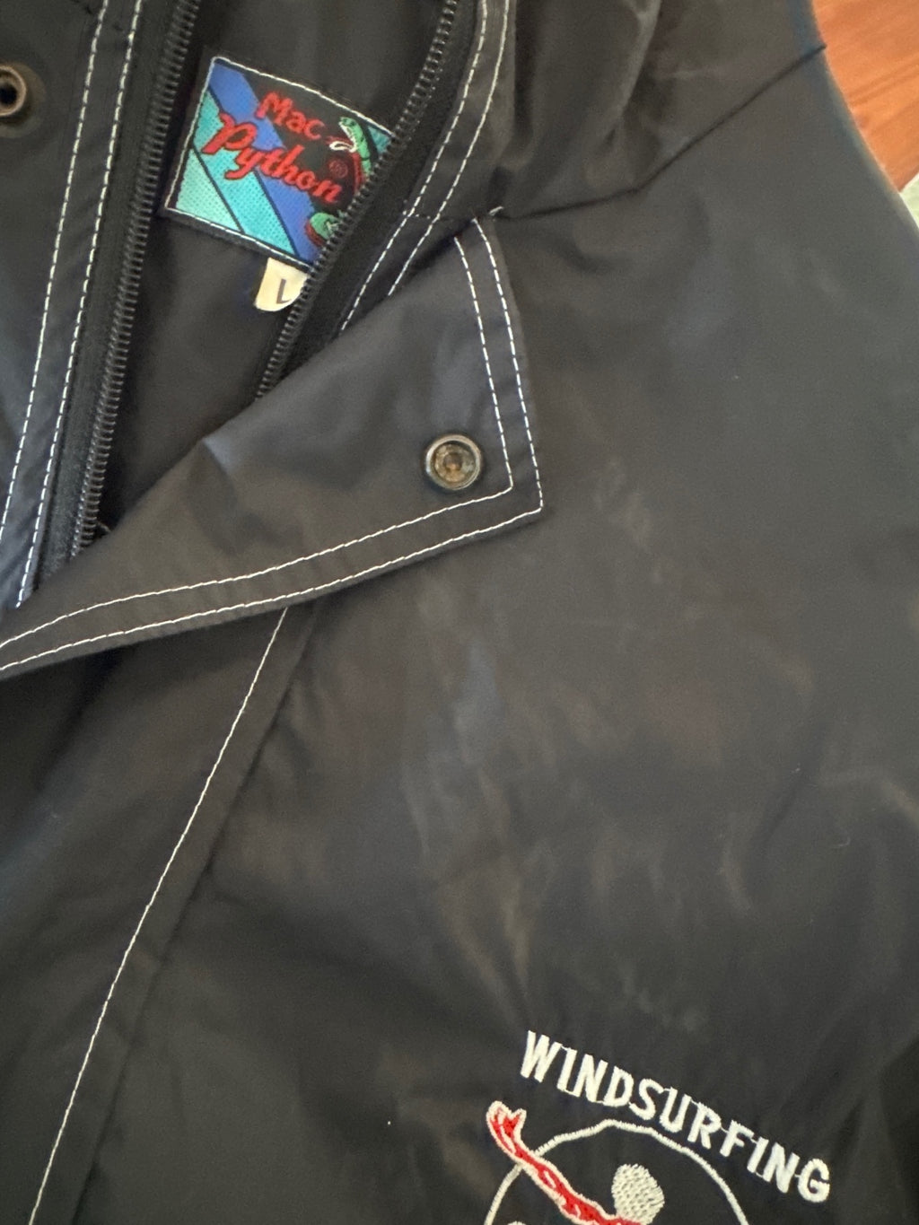 Chiemsee Windsurfing Black Hooded Windbreaker Jacket - L, product image 7 of 8