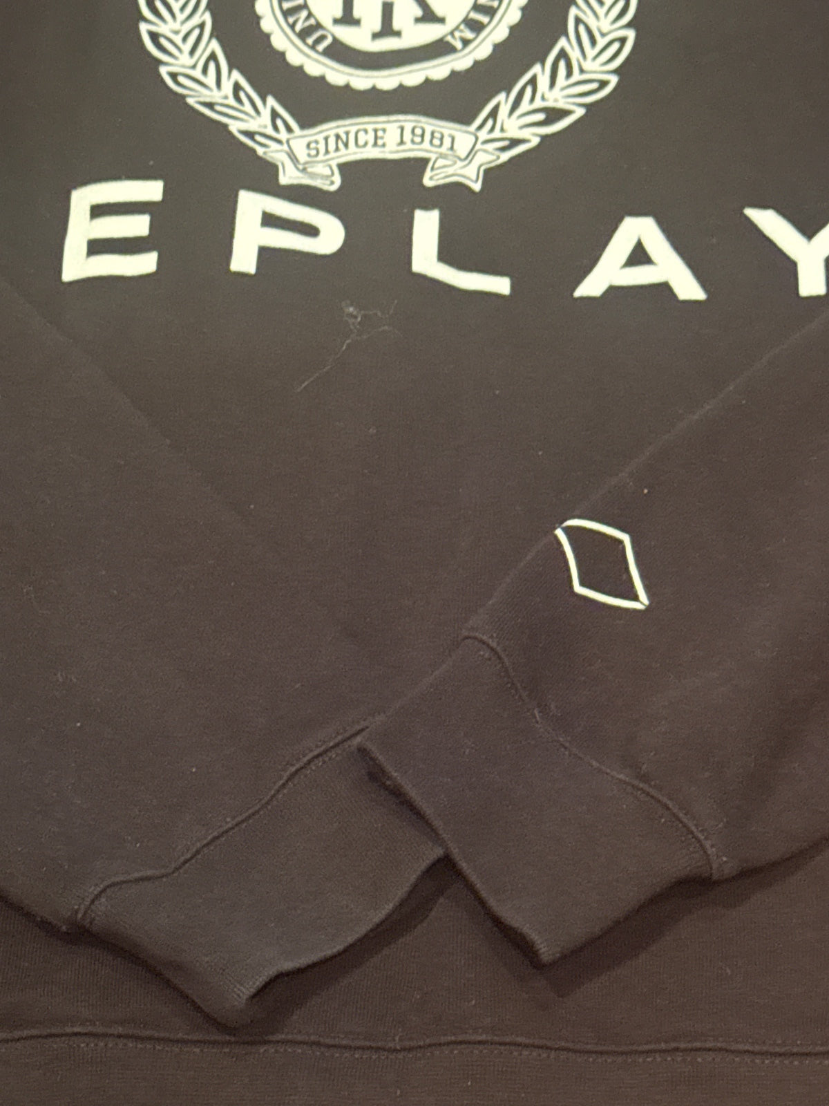 Replay Black Graphic Crew Neck Sweatshirt XL – product photograph 3 of 7