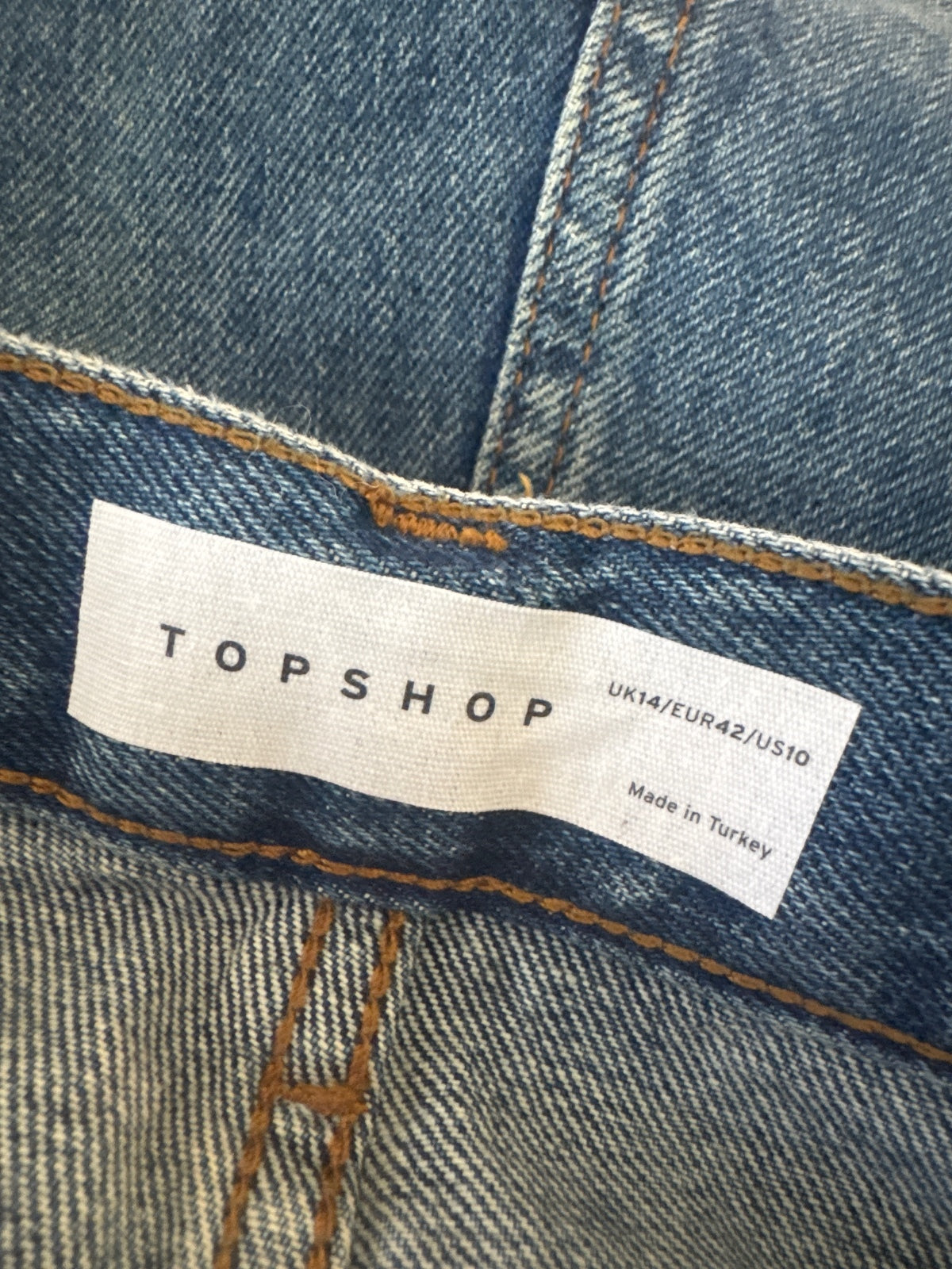 Topshop Blue Denim Shorts - UK 14, product image 6 of 6