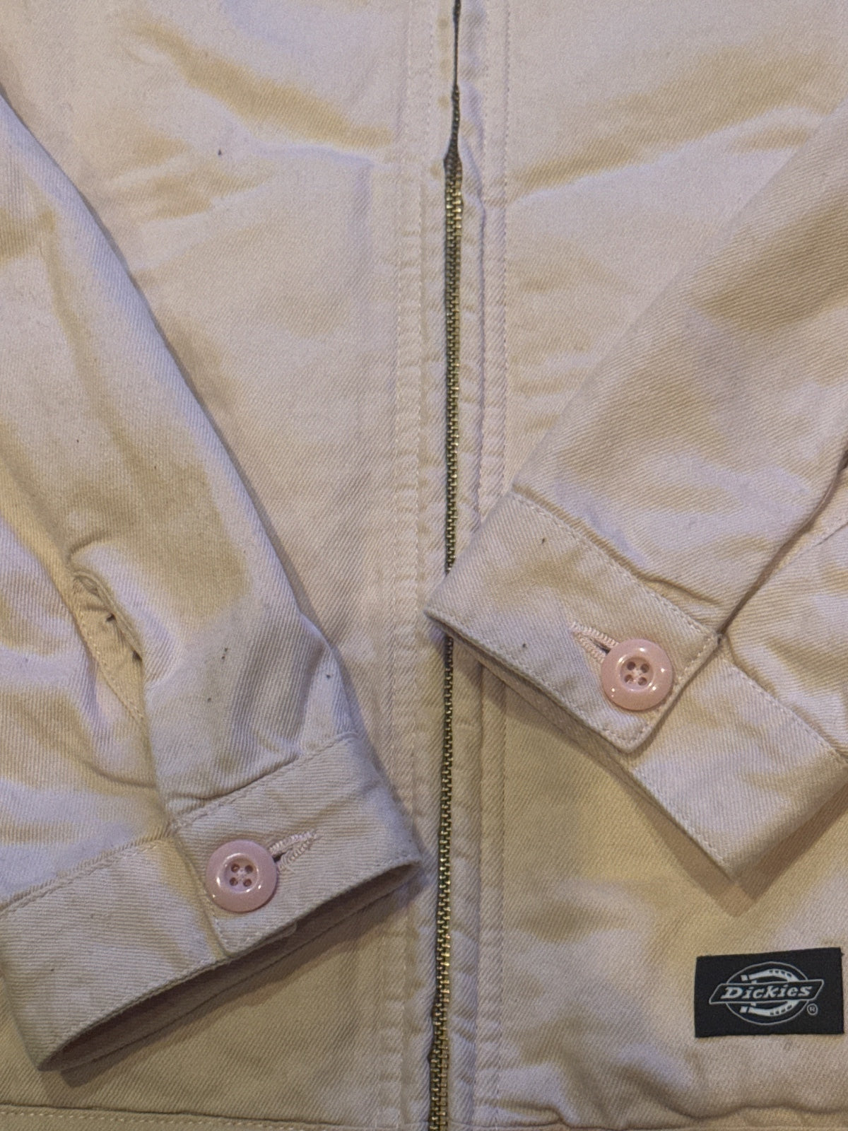 Dickies women's pale pink zip-up work jacket XS, listing photo 3 of 9
