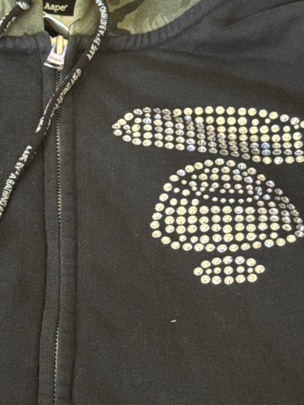 AAPE by A Bathing Ape Black Camo-Hood Zip Hoodie - L, product image 3 of 9