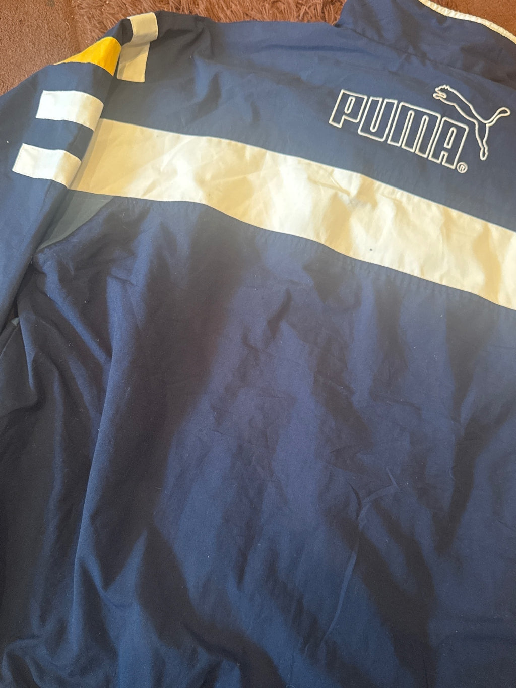 Puma Vintage Navy Blue Track Jacket with White and Light-Teo