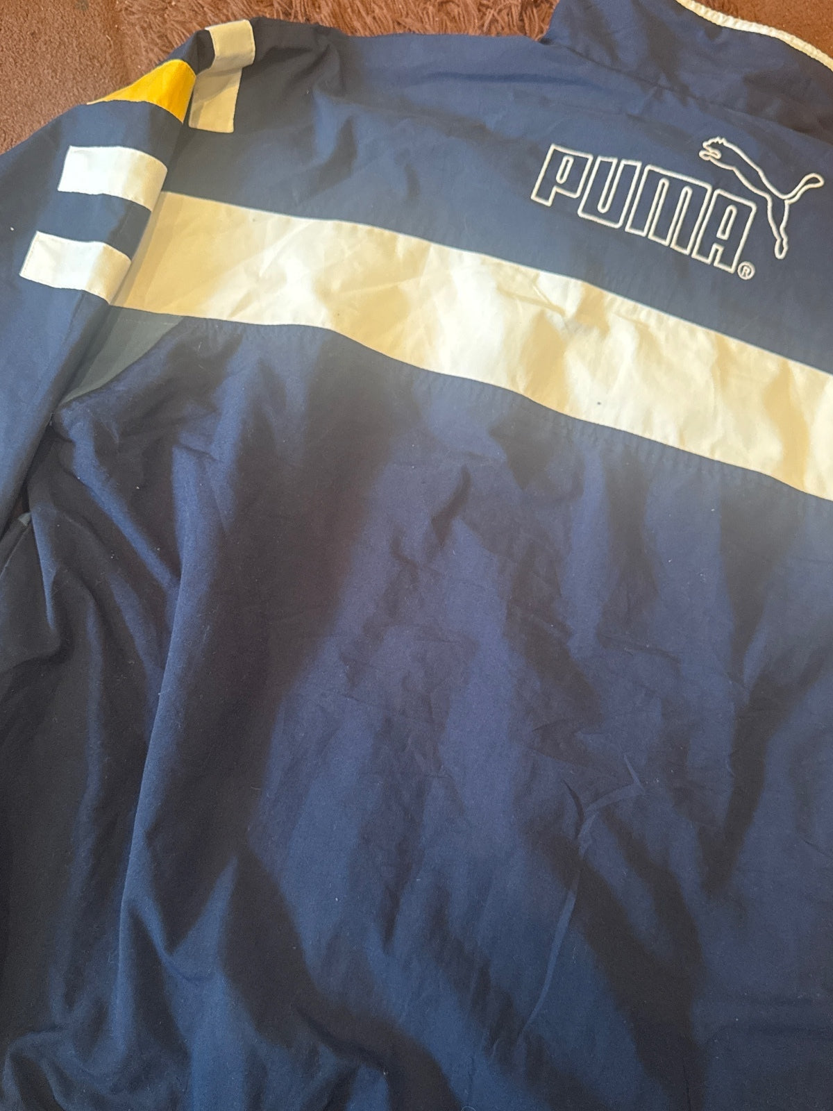 Puma Vintage Navy Blue Track Jacket with White and Light-Teo