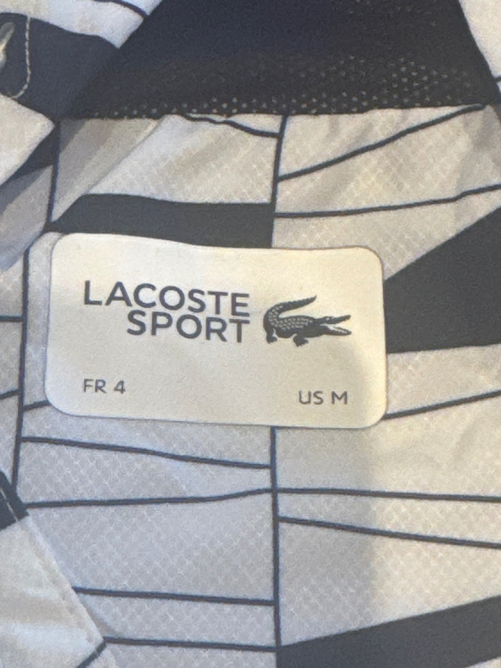 Lacoste Sport Men's Geometric Pattern Hooded Jacket US M FR