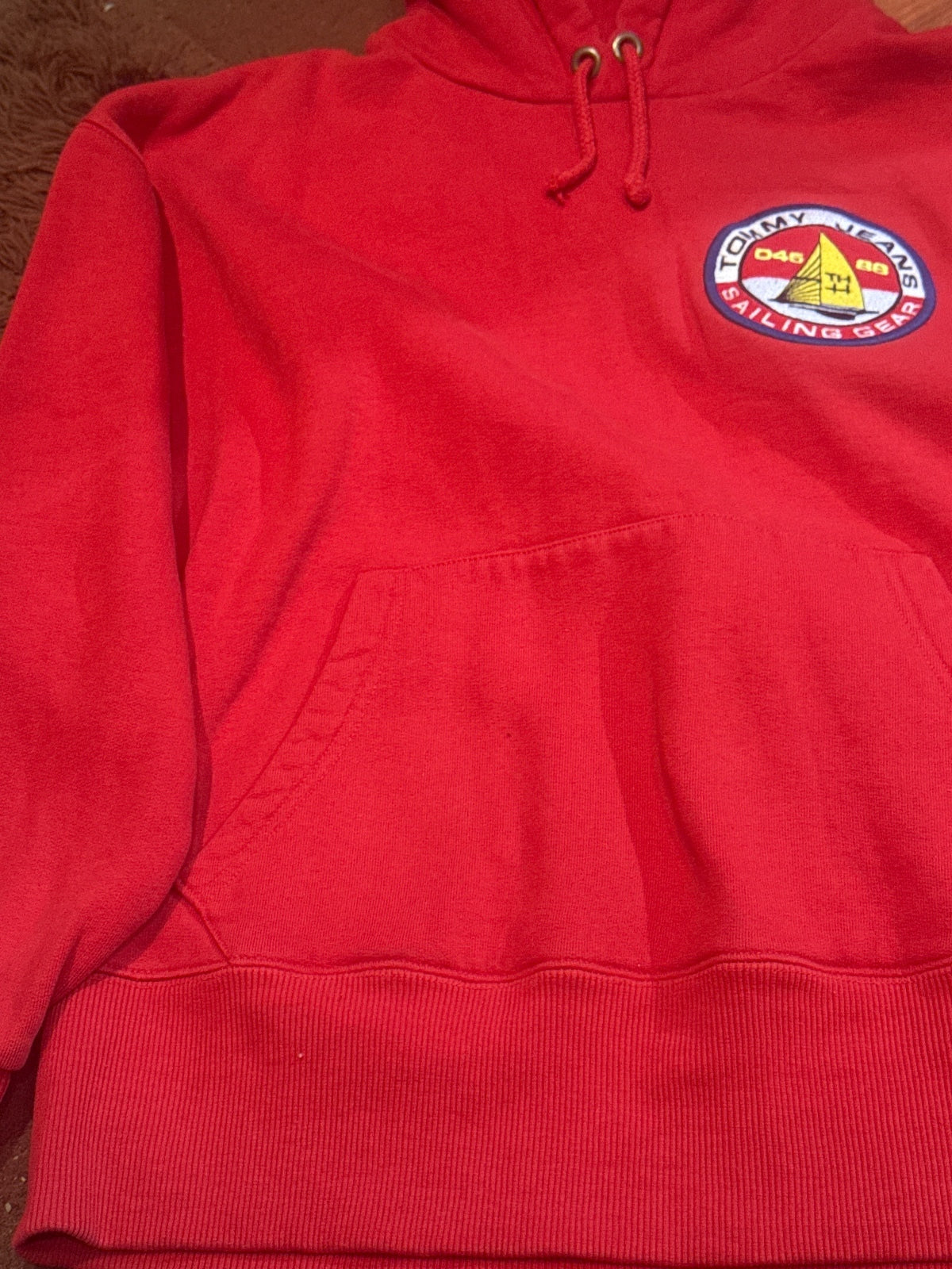 Tommy Jeans red Sailing Gear hoodie TH 45 graphic print