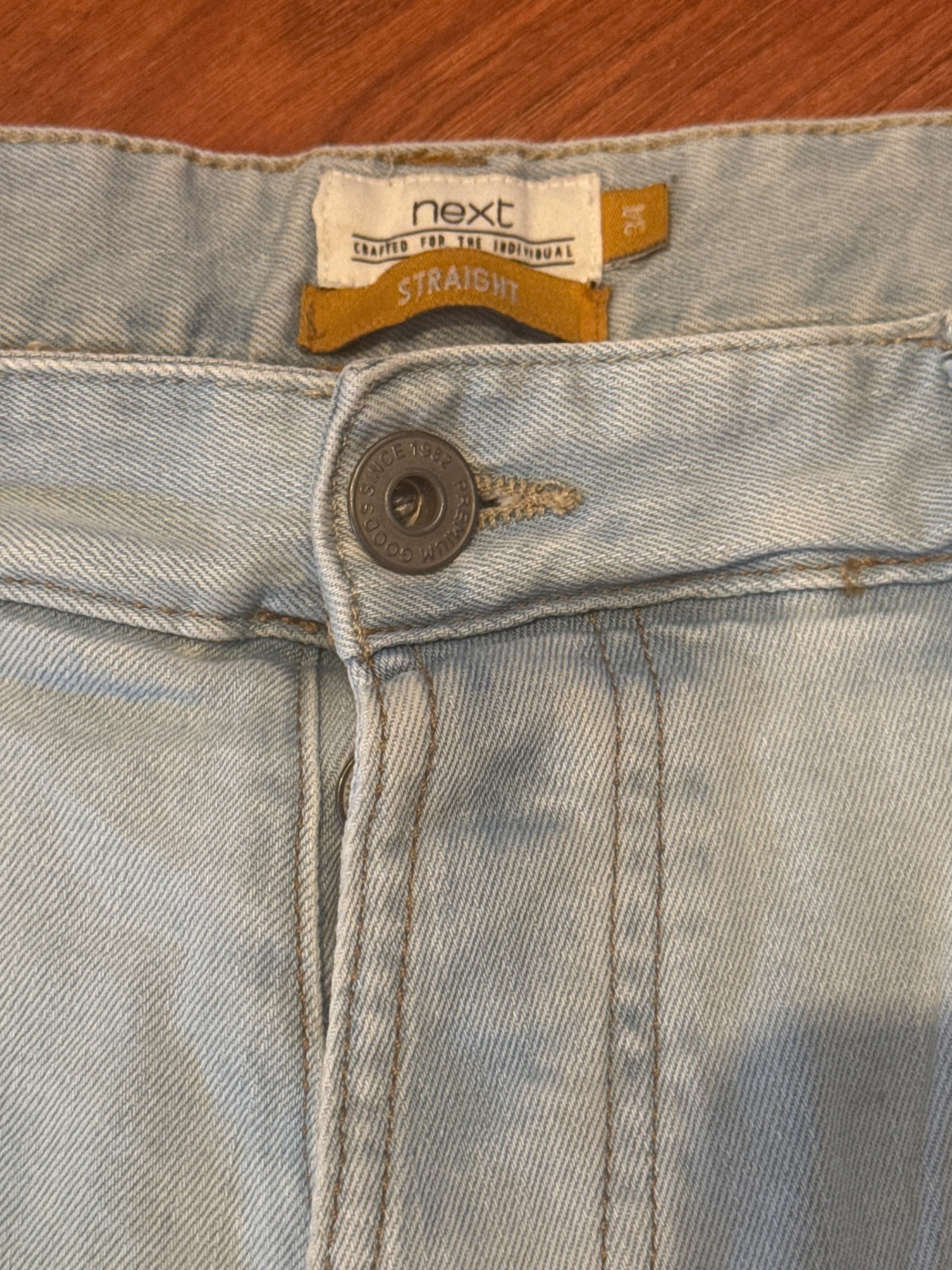 Next Light Blue Straight Fit Denim Shorts Size 34