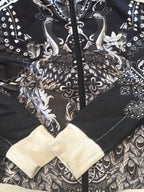 Adidas Black & White Patterned Track Jacket - Size 38, product image 2 of 9
