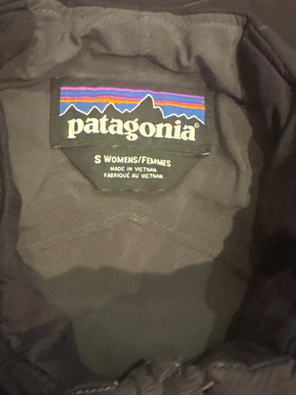 Patagonia Women's Small Black Jacket with Fireball Whisky Em