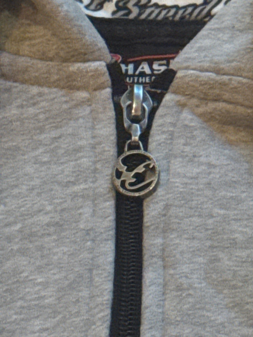 Chase Authentics Grey Zip-Up Hoodie with Black Drawstrings & - detail image 4