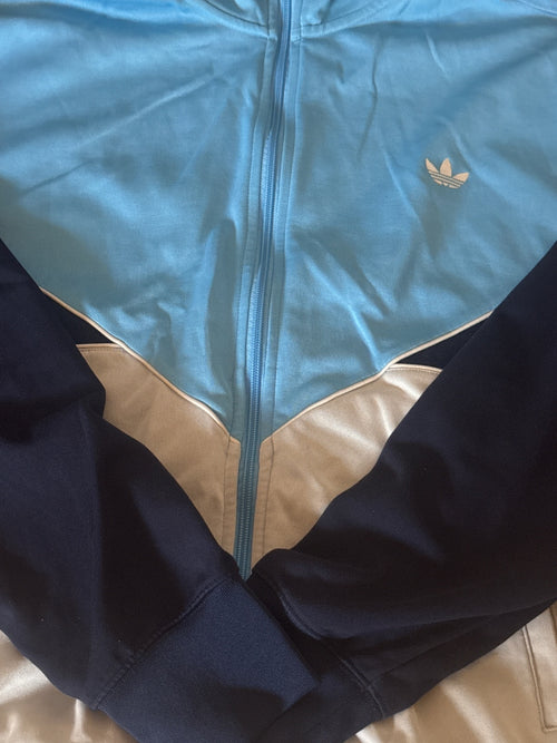 Adidas Vintage Track Jacket Blue Navy Cream - detail image 2