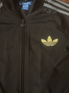 Vintage Adidas Originals Black Track Jacket & Gold Trefoil