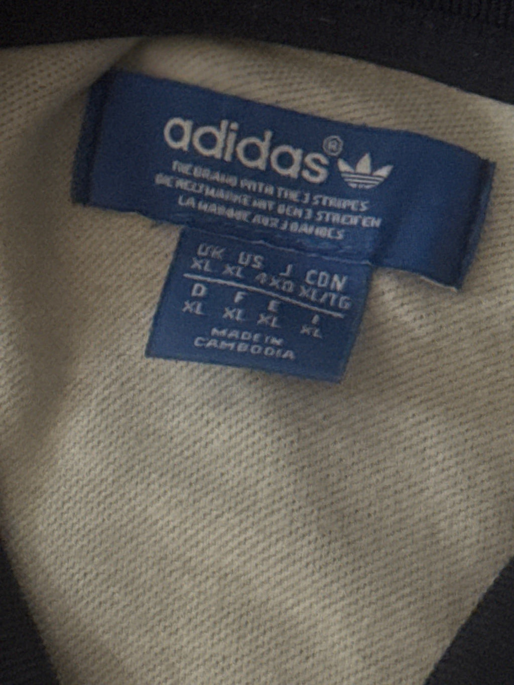 Vintage blue label Adidas Grey and Navy Track Jacket XL