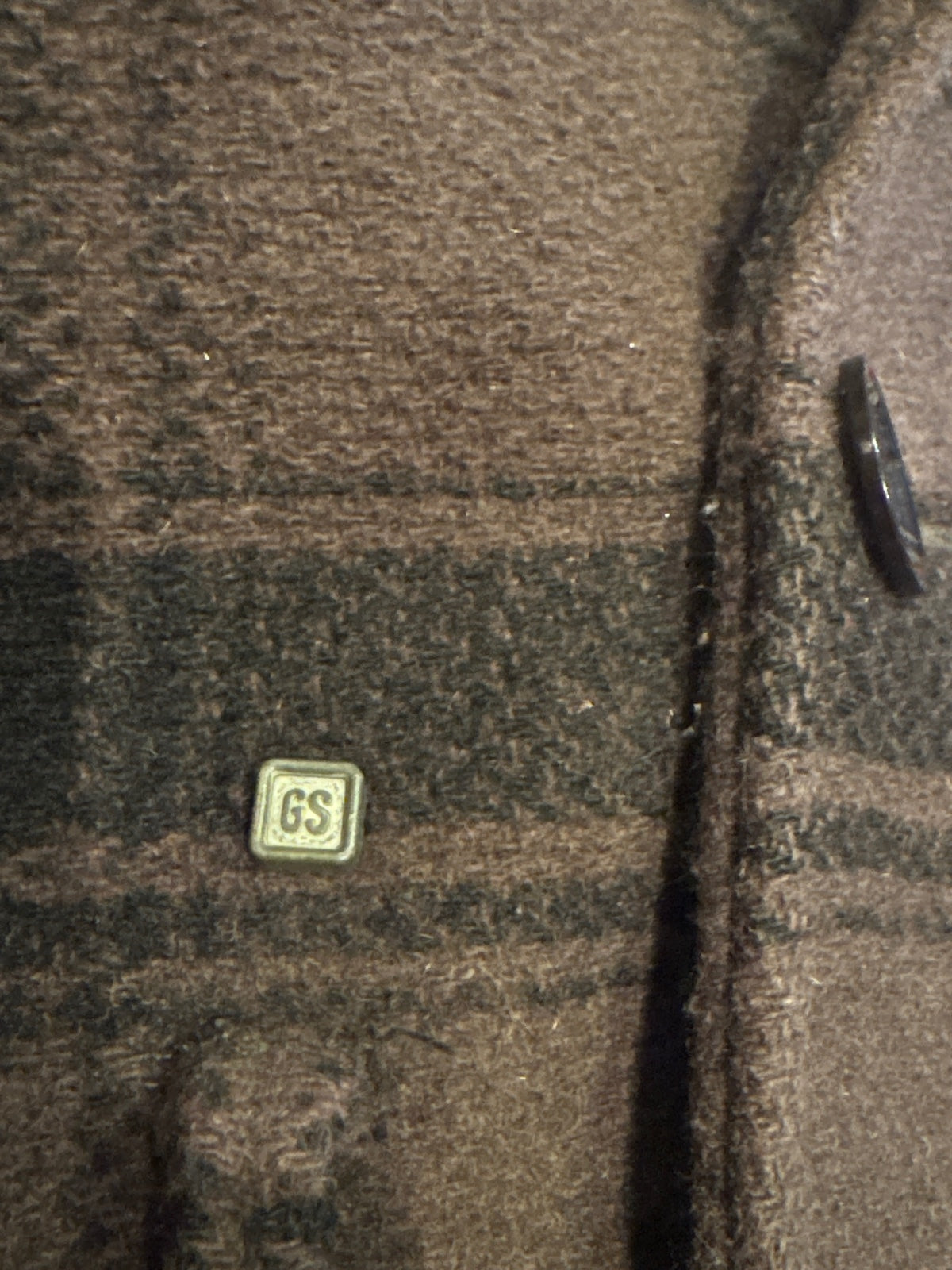 G-Star RAW Brown Plaid Wool Blend Peacoat Jacket Medium