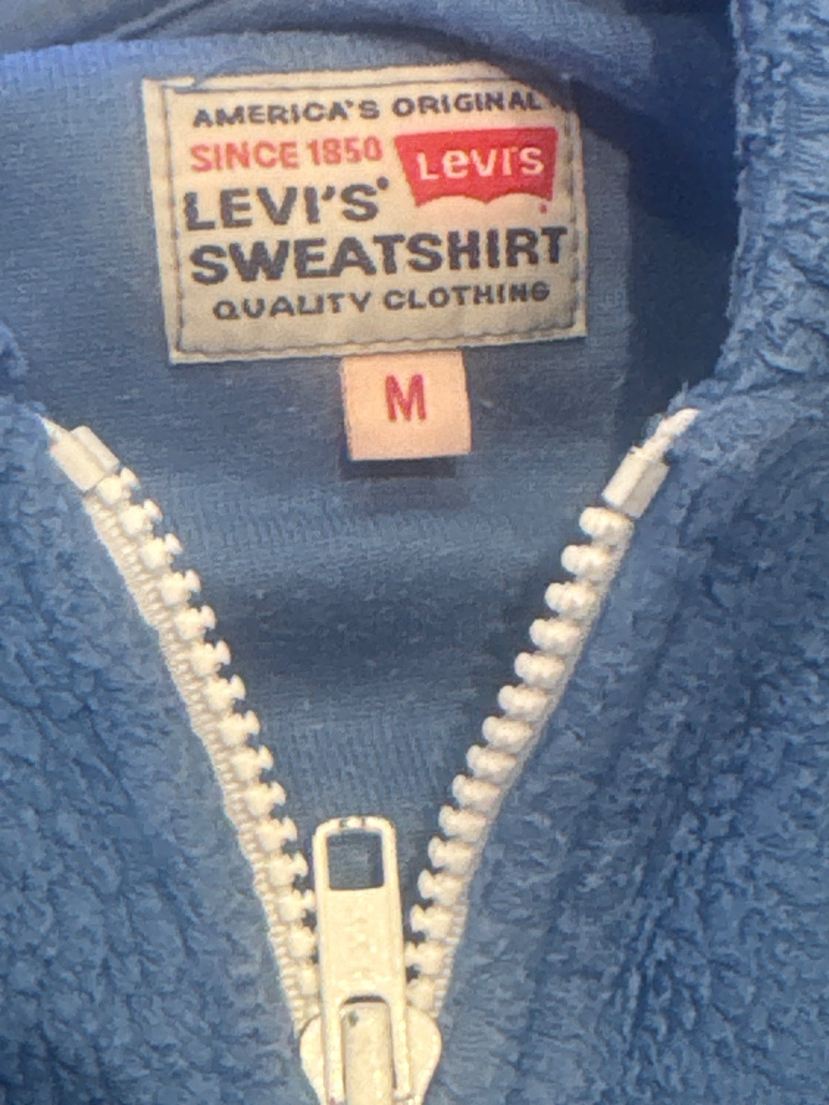 Levi's Blue Fleece Full-Zip Hooded Sweatshirt – product photograph 7 of 8