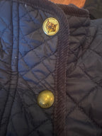Joules navy quilted jacket UK size 8 with gold-tone buttons - product photograph 8 of 11