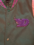 Man x Gababy Limited Edition Green and Purple Varsity Jacket - detail image 4