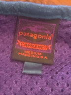 Patagonia Men's Purple Fleece Pullover with Mesh Pocket, Zip