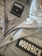 Hoodrich Long Puffer Jacket in Grey and Black with Logo Tape - detail image 6