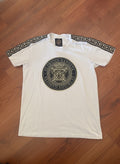 Glorious Gangsta White Black & Gold Logo T-Shirt - L, product image 1