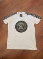 Glorious Gangsta White Black & Gold Logo T-Shirt - L, product image 1