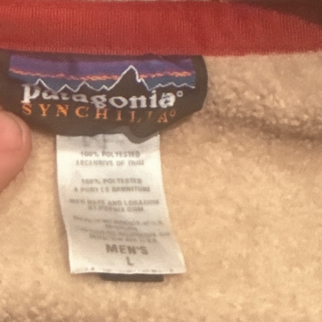 Patagonia Synchilla Men's Large Beige Fleece Pullover