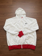 Vintage Nike White and Red Hooded Full-Zip Jacket – actual item photograph