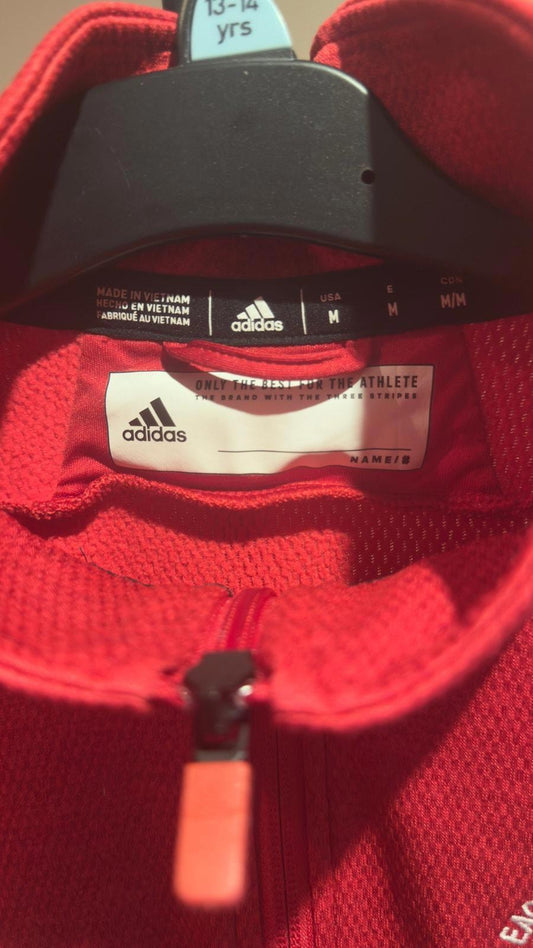 Kids Adidas quarter zip fleece style jumper size medium