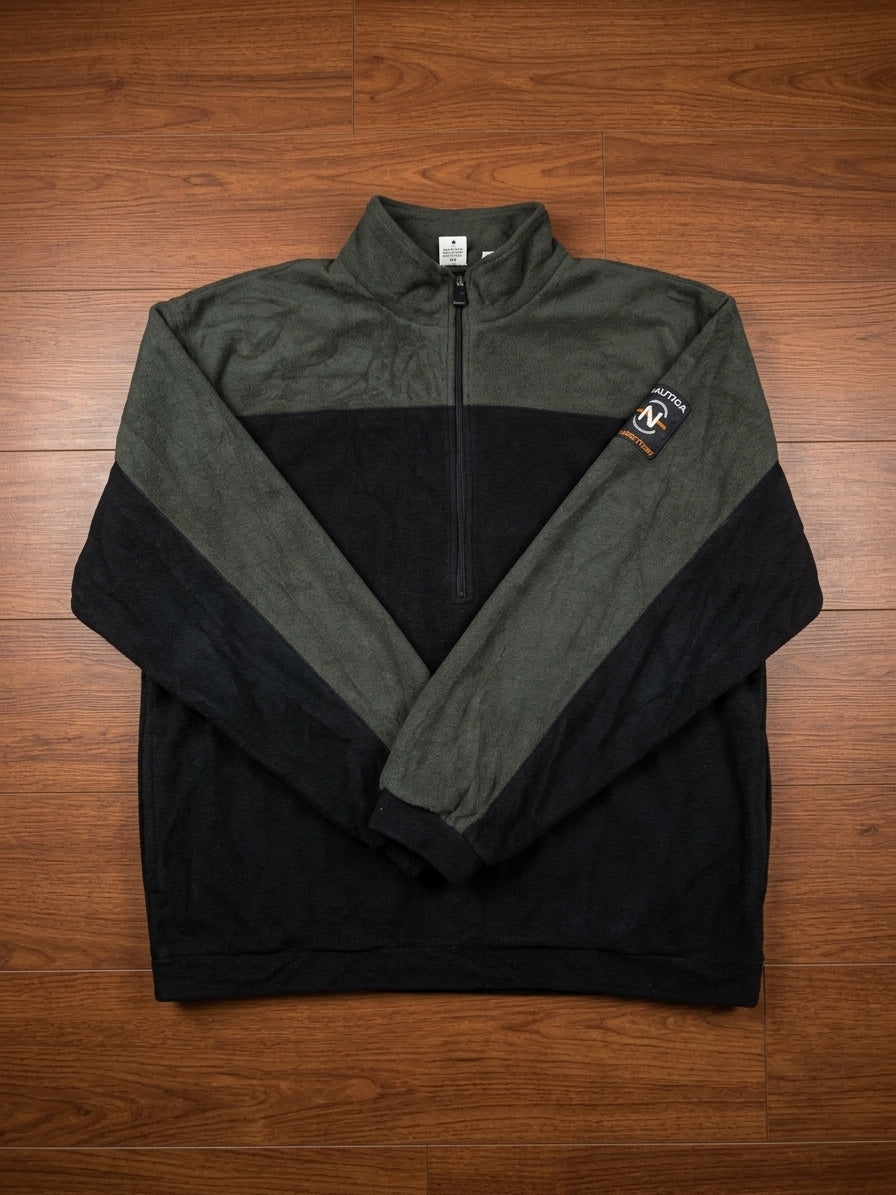 Nautica Competition Colourblock Quarter-Zip Fleece Jumper – actual item photograph