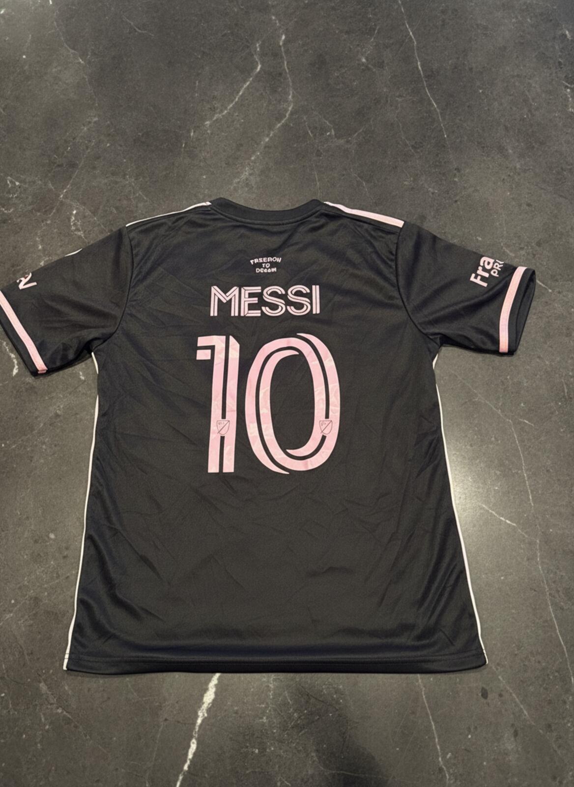 adidas Inter Miami CF Lionel Messi #10 Black/Pink Away Shirt
