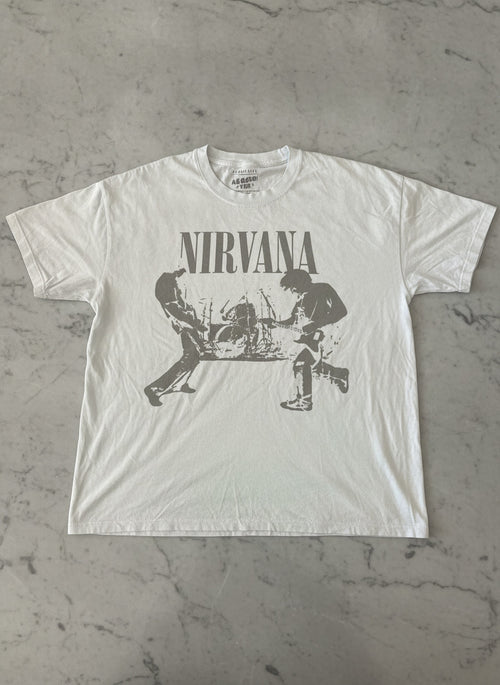 American Eagle Nirvana Band Tee White Medium
