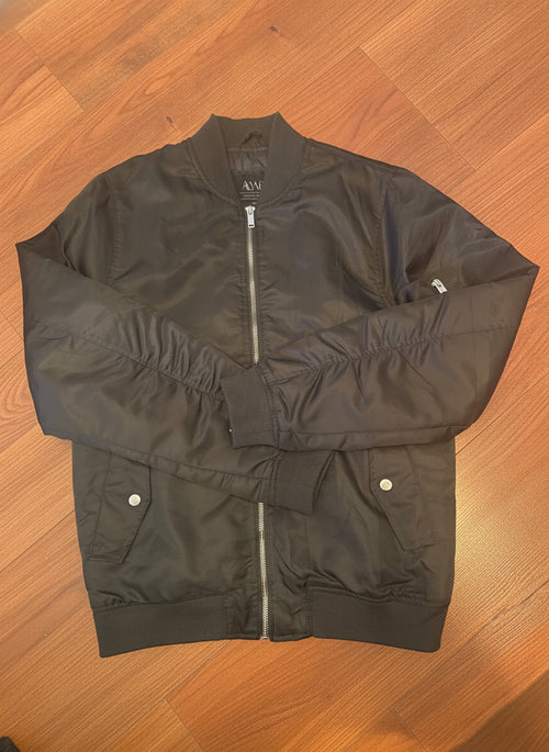 ATW85 Authentic Casual Wear Black Bomber Jacket Medium