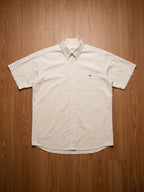 Lacoste Beige Short Sleeve Button-Up Shirt – actual item photograph