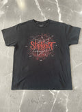 Slipknot Black Band T-Shirt with Red and White Graphic Print